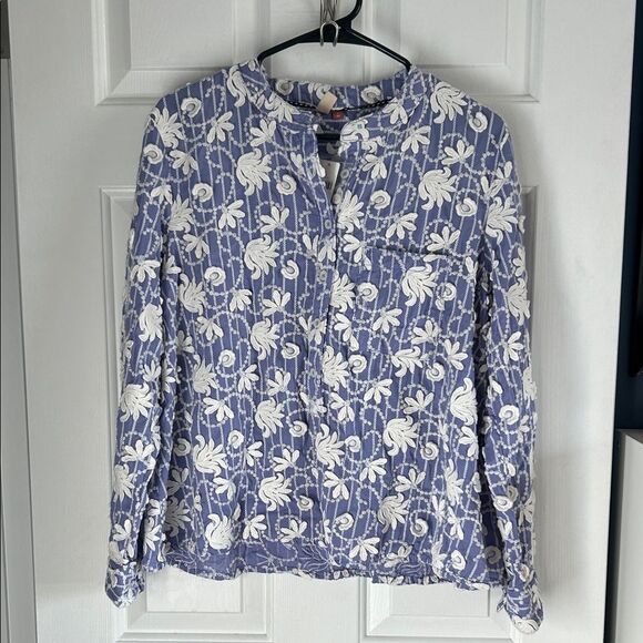 Anthropologie Pilcro The Whitney Trapeze Embroidered Blouse Size S NEW New - Picture 2 of 8